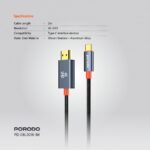 Porodo Woven Cable Type-C to HDMI