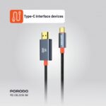 Porodo Woven Cable Type-C to HDMI