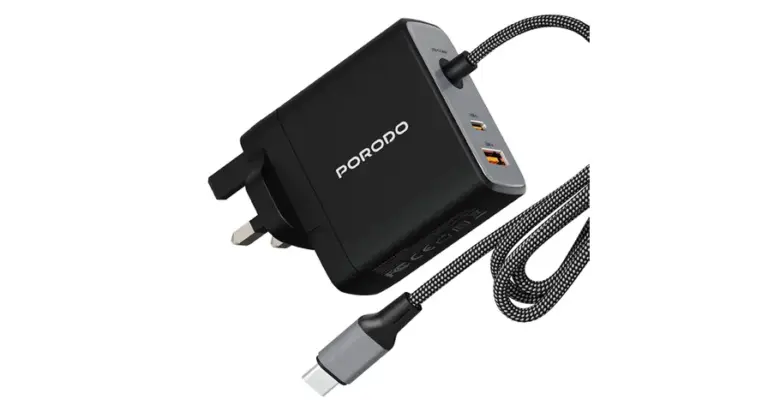 Porodo Zentrix 100W GaN Fast Charger with 1.5m Braided USB-C Cable