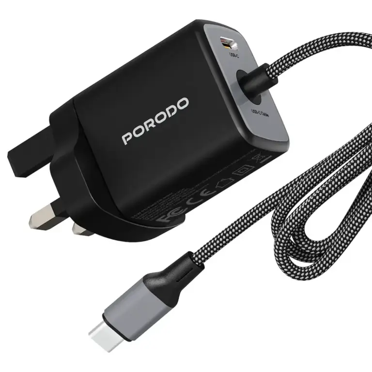 Porodo Zentrix 35W GaN Fast Charger with 1.5m Braided USB-C Cable