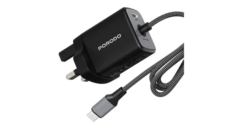 Porodo Zentrix 45W GaN Fast Charger with 1.5m Braided USB-C Cable