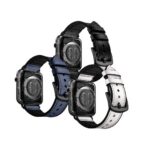 Porodo iGuard by Porodo Leather + Silicone Watch Band for Apple Watch 44mm / 45mm