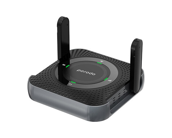 Porodo portable CPE MiFi 3G/4G Wireless Router 4000mAh - Black/Grey