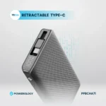 Powerology 10000mAh Retractable Cable Power Bank