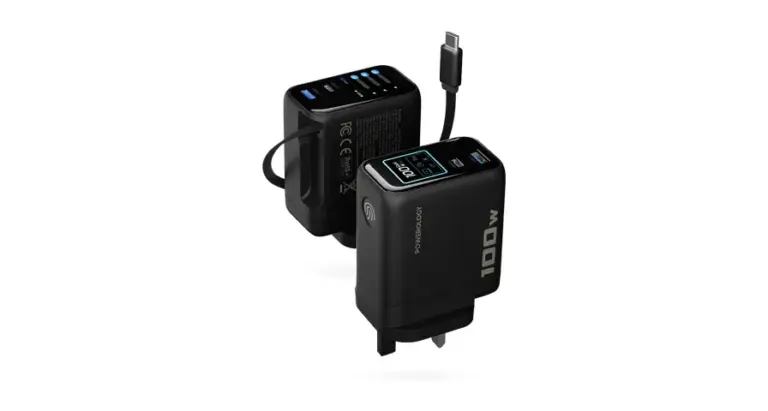 Powerology 100W TFT Adapter Retractable Type-C Cable