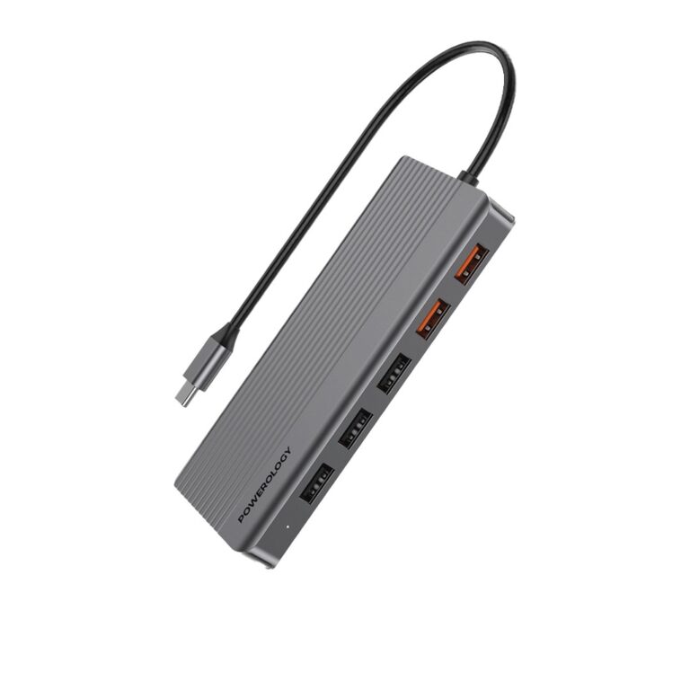 Powerology 12-In-1 HDMI & DisplayPort USB-C HUB Ethernet