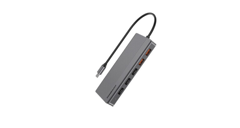 Powerology 12-In-1 HDMI & DisplayPort USB-C HUB Ethernet