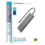 Powerology 13-in-1 Dual HDMI & DisplayPort USB-C HUB Ethernet
