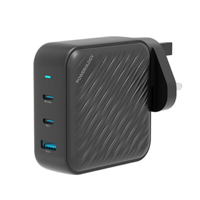 Powerology 140W PD QC 2xUSB-C and 1xUSB-A GaN Charger UK