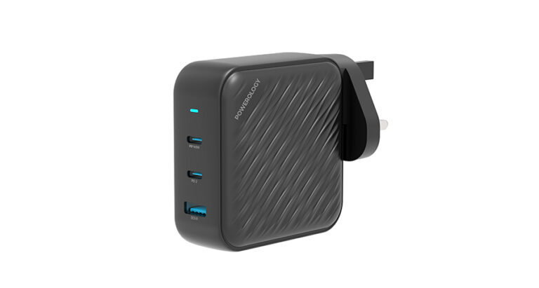 Powerology 140W PD QC 2xUSB-C and 1xUSB-A GaN Charger UK