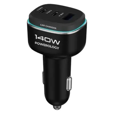 Powerology 140W Triple-Port High-Power Car Charger