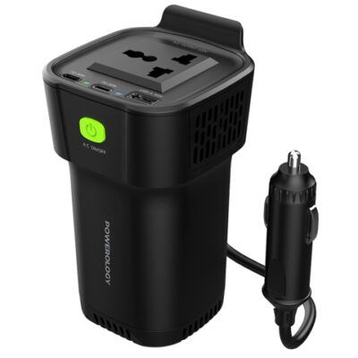 Powerology 150W Inverter AC Universal USB A 2type-C DC Car 12V10A