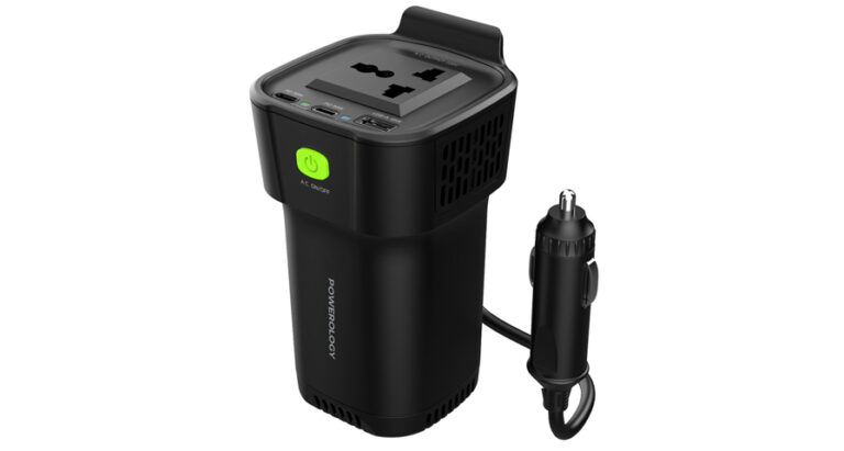 Powerology 150W Inverter AC Universal USB A 2type-C DC Car 12V10A