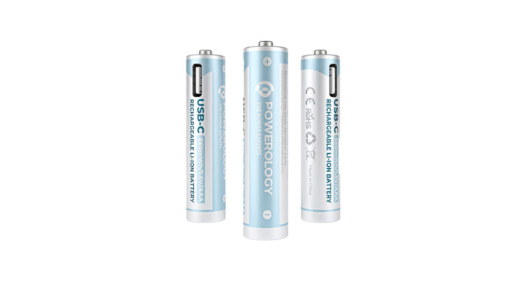 Powerology 1.5V Type-c Rechargeable Lithium-ion Battery AAA Battery 660mWh 4pcs per Pac