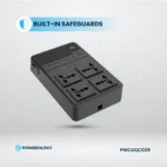 Powerology 2500w 4 AC Power Strip with Built-In Retractable Cables
