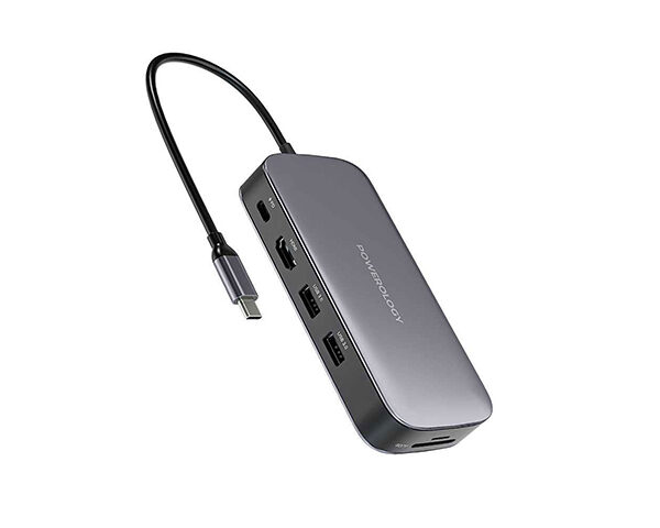 Powerology 256 GB USB-C Hub & SSD Drive All-in-one Connectivity & Storage PD 100W