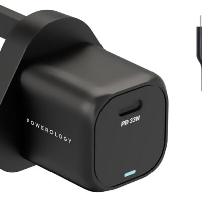 Powerology 33W GaN PD Charger with Type-C to Lightning 1.2m Cable