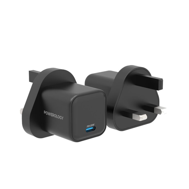 Powerology 35W Single Port Type-C GaN Charger with UK Plug