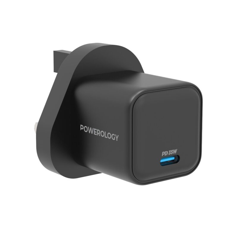 Powerology 35W Single Port Type-C GaN Charger with UK Plug