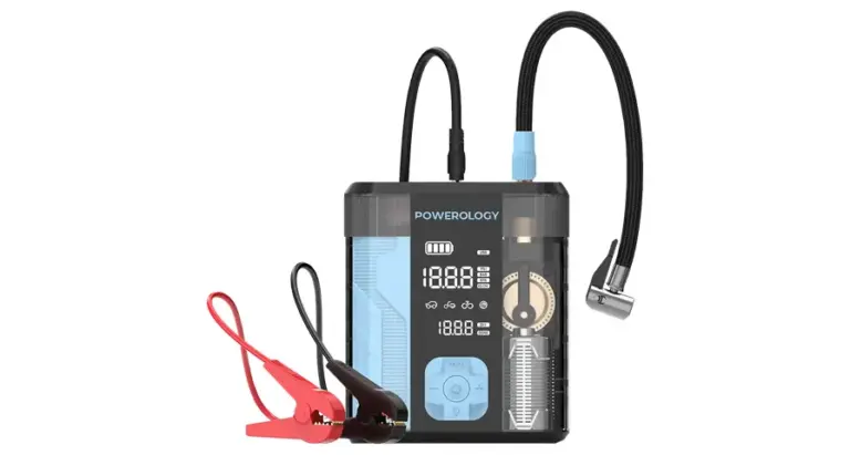 Powerology 3-In-1 Jump Starter & Tire Inflator - Black/Blue