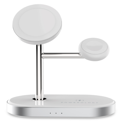 Powerology 3 in 1 MFi Charging Dock with Built-in Apple MagSafe