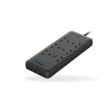 Powerology 48W 6AC 1x PD USB-C and 3x QC USB-A Power Strip with UK Plug