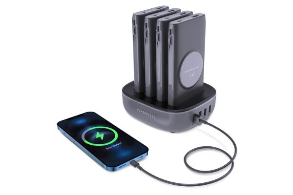 Powerology 4 in 1 Power Bank Station with Built-in Lightning And Type-C Cable