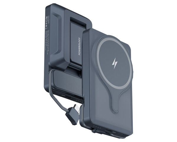 Powerology 5000mAh Power Bank With Magnetic Wireless Charger Car Mount