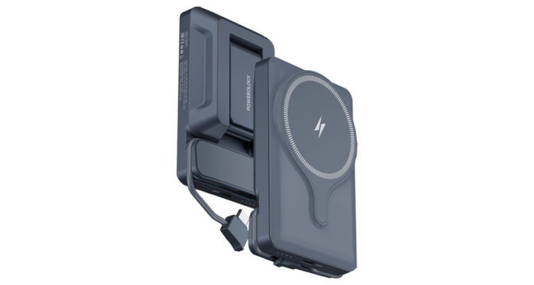 Powerology 5000mAh Power Bank With Magnetic Wireless Charger Car Mount