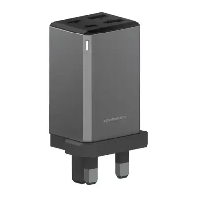 Powerology 65W GaN UK Plug Travel Adapter