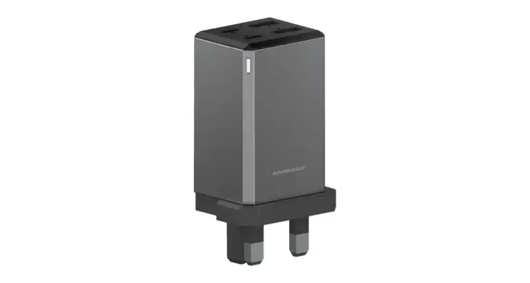 Powerology 65W GaN UK Plug Travel Adapter
