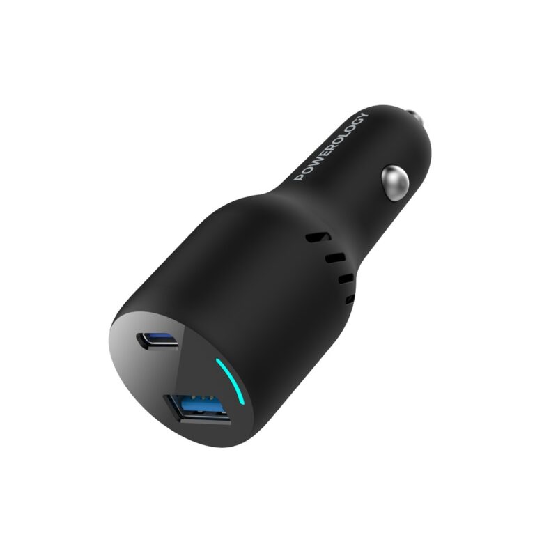 Powerology 65W PD + QC3.0 LED Dual Ports Car Charger