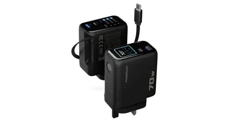 Powerology 70W TFT Adapter with Retractable Type-C Cable