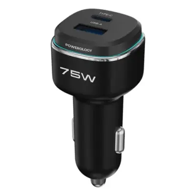 Powerology 75W Dual-Port High-Power Car Charger