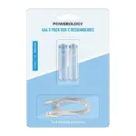 Powerology AAA 2-Pack USB-C Rechargeable - White/Blue