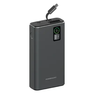 Powerology Aluminum 20000mAh Power Bank - Dark Gray