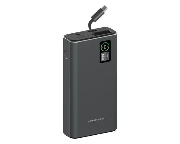 Powerology Aluminum 20000mAh Power Bank - Dark Gray