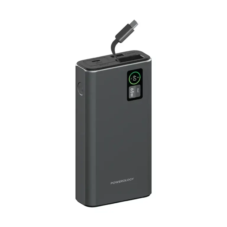 Powerology Aluminum 20000mAh Power Bank - Dark Gray
