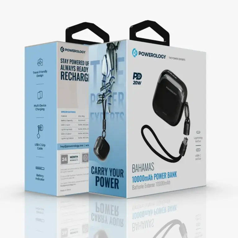 Powerology Bahamas 10000mAh with PD22.5W Type C & 20W Lightning Input and Output