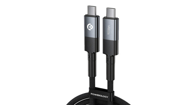 Powerology Braided 240W USB 4.0 Type-C to Type-C Fast Charging Cable 2M