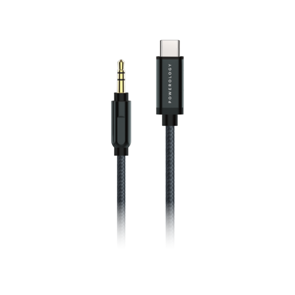 Powerology Braided Audio Type-C to 3.5mm AUX Cable - 1.2m / 4ft