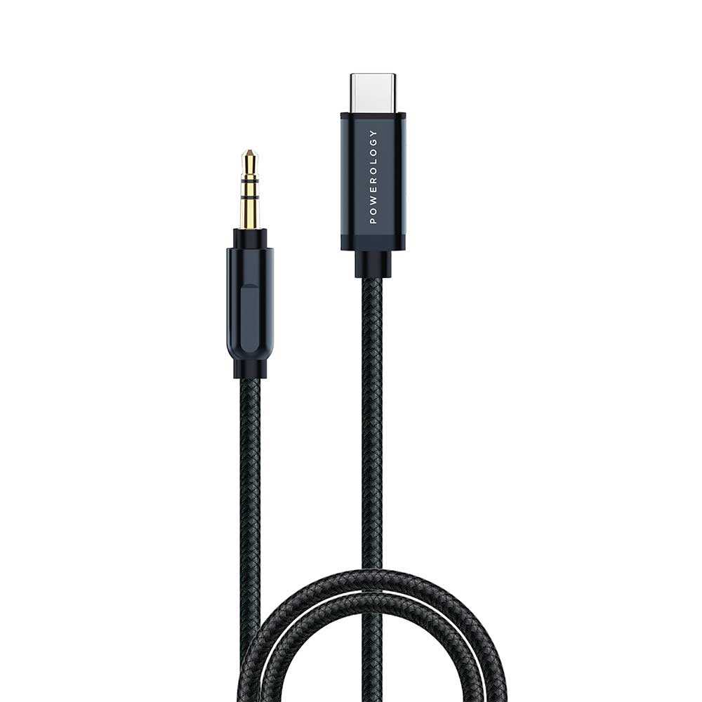 Powerology Braided Audio Type-C to 3.5mm AUX Cable - 1.2m / 4ft