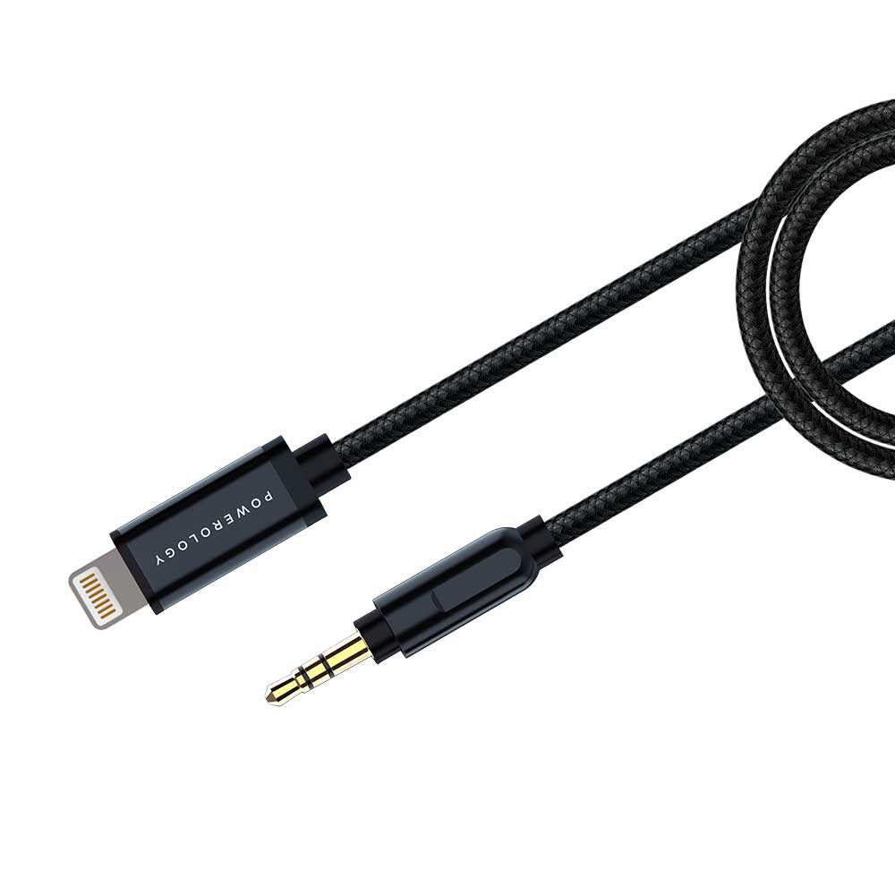 Powerology Braided Audio Type-C to 3.5mm AUX Cable - 1.2m / 4ft