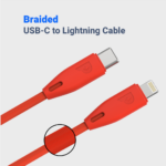 Powerology Braided USB-C to Lightning Cable (1.2m/4ft)