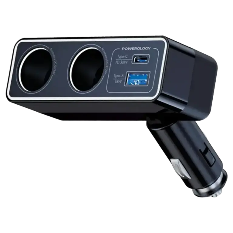 Powerology Brio 54W Multi-Port Car Charger