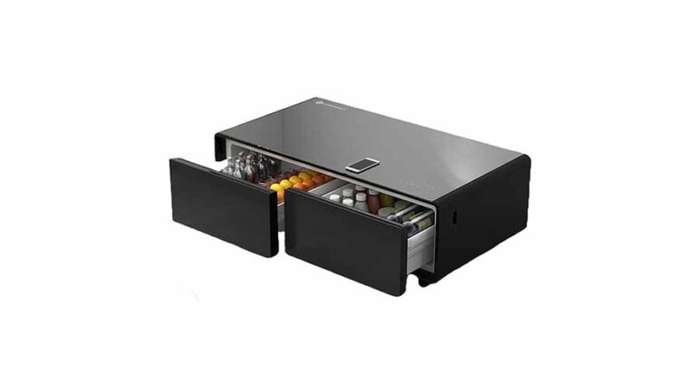 Powerology Coffee Table Fridge Powerful 40W Speakers 135L