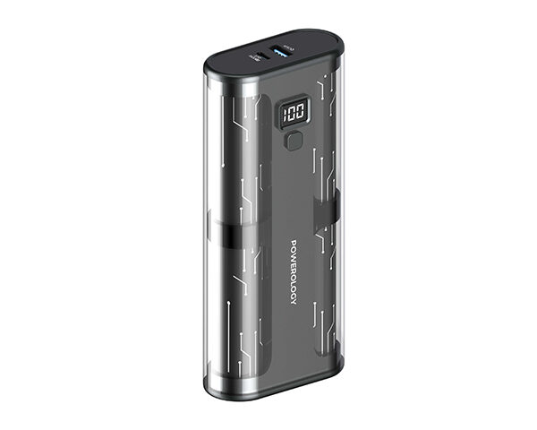 Powerology Crystalline Series Power bank 20000mAh PD 65W - Transparent/Grey