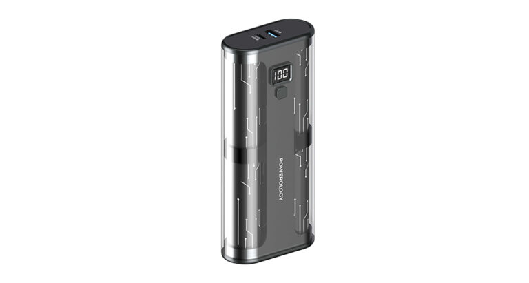 Powerology Crystalline Series Power bank 20000mAh PD 65W - Transparent/Grey