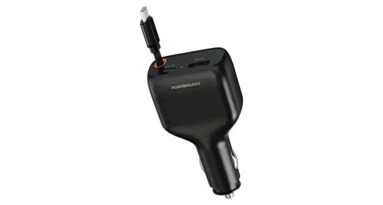 Powerology Cyber 81W USB-C Retractable Car Charger