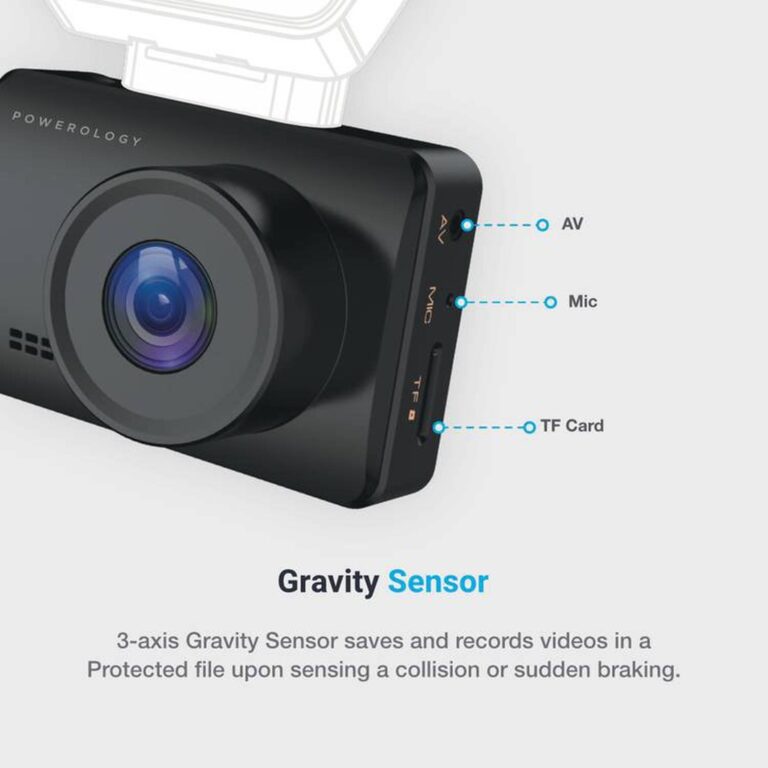 Powerology Dash Camera Pro Gap-less Cycling Recording with Full-HD Quality